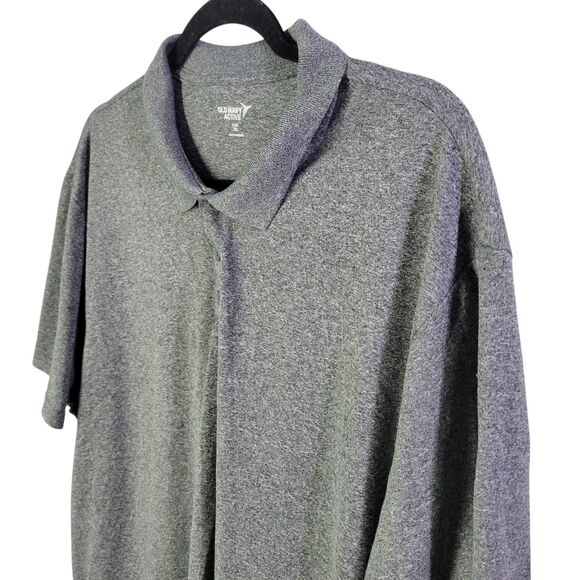 Old Navy Active Mens Sz XXL Gray Solid Short Sleeve Polo Shirt - Picture 5 of 10